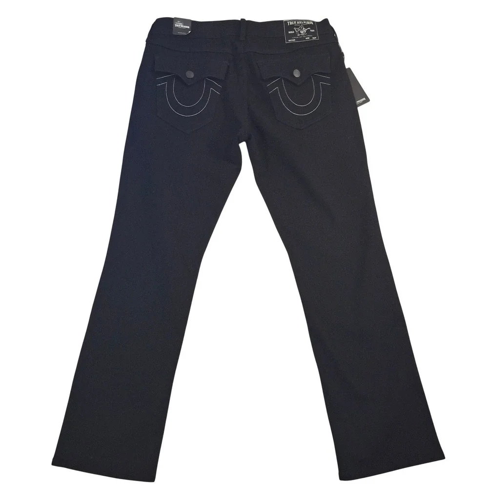 True Religion Ricky Flap SN Jeans Mens 36x32* Black Relaxed Straight